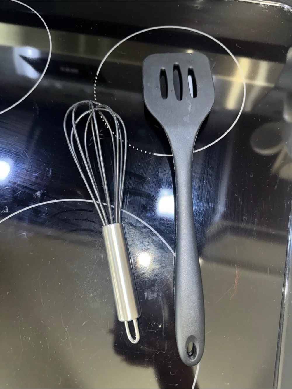 Rae Dunn Gray Slotted Spatula & Stainless Whisk Set
